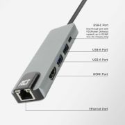 Image de ACT Station d'accueil USB-C 4K pour 1 moniteur HDMI, Ethernet, USB-A, PD pass-through (AC7091)