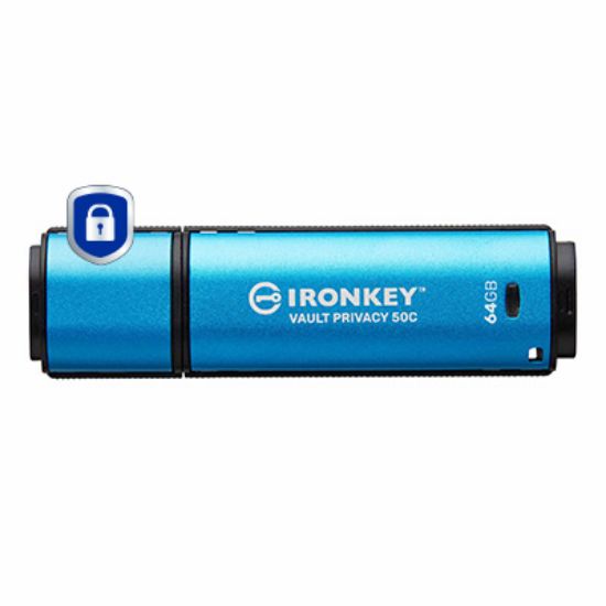 Image de Kingston Technology IronKey 64Go USB-C Vault Privacy 50C chiffrée AES-256, FIPS 197 (IKVP50C/64GB)