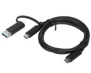Image de Lenovo câble USB USB 3.2 Gen 1 (3.1 Gen 1) 1 m USB A/USB C USB C Noir (4X90U90618)