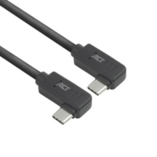 Image de ACT Câble USB 3.0 10 Gbit/s 60 W USB Type-C® (coudé à gauche/droite) vers USB Type-C® (coudé à gauche/droite), 2 mètres (AC7488)
