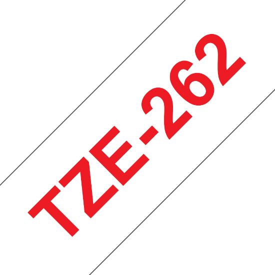 Image de Brother ruban d'étiquette Rouge sur blanc (TZE-262)