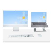 Image de StarTech.com Support Ordinateur Portable (5kg) - Socle Ordinateur Portable en Aluminium, Argenté - Réhausseur PC pour MacBook Air/Pro, Dell XPS, Lenovo - Élévateur/Su ... (LAPTOP-STAND-SILVER)