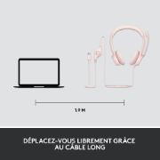 Image de Logitech H390 Casque Avec fil Arceau Bureau/Centre d'appels USB Type-A Rose (981-001281)