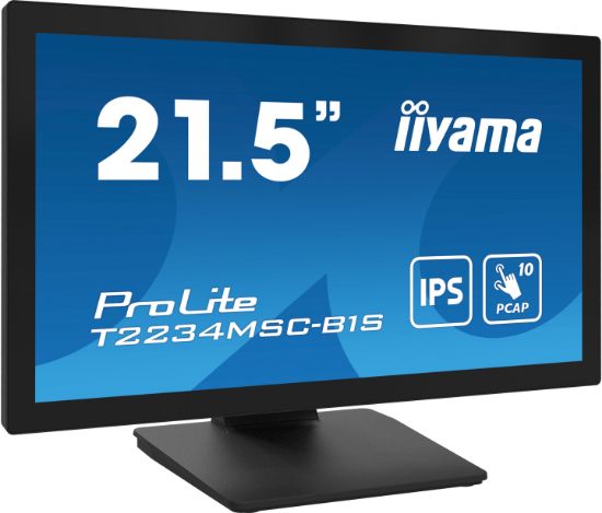 Image de iiyama ProLite écran plat de PC 54,6 cm (21.5") 1920 x 1080 pixels Full HD Écran tactile Noir (T2234MSC-B1S)