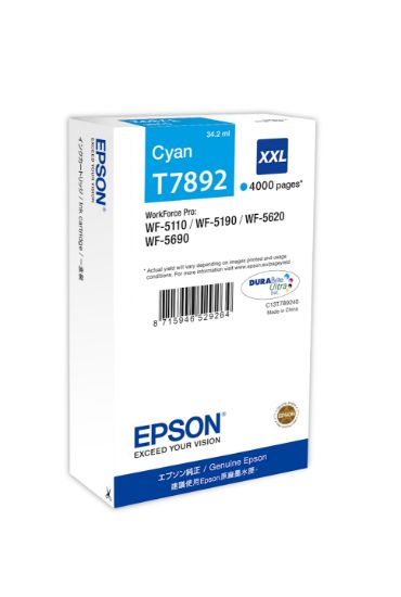 Image de Epson Encre Cyan XXL (4 000 p) (C13T789240)