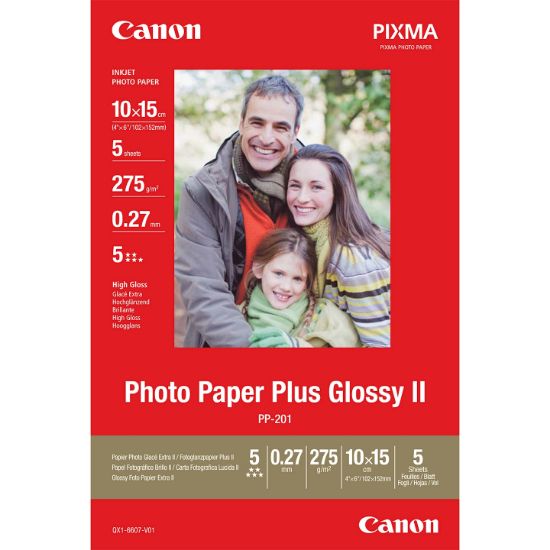 Image de Canon Papier photo brillant extra II 10 × 15 cm PP-201 - 5 feuilles (2311B053)