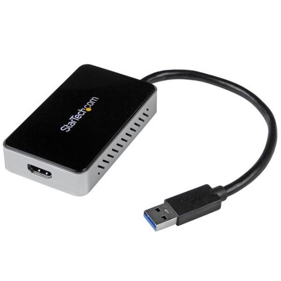 Image de StarTech.com Adaptateur Vidéo Carte Graphique Externe USB 3.0 vers HDMI- avec Hub USB - 1920x1200 (USB32HDEH)