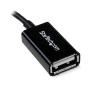 Image de StarTech.com Câble adaptateur Micro USB vers USB Host OTG de 12cm - Mâle / Femelle - Noir (UUSBOTG)