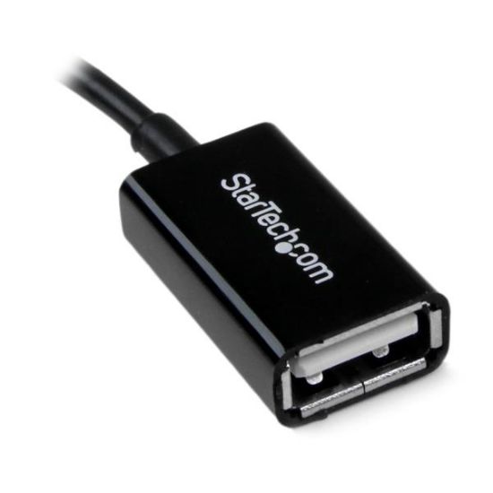 Image de StarTech.com Câble adaptateur Micro USB vers USB Host OTG de 12cm - Mâle / Femelle - Noir (UUSBOTG)
