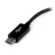 Image de StarTech.com Câble adaptateur Micro USB vers USB Host OTG de 12cm - Mâle / Femelle - Noir (UUSBOTG)