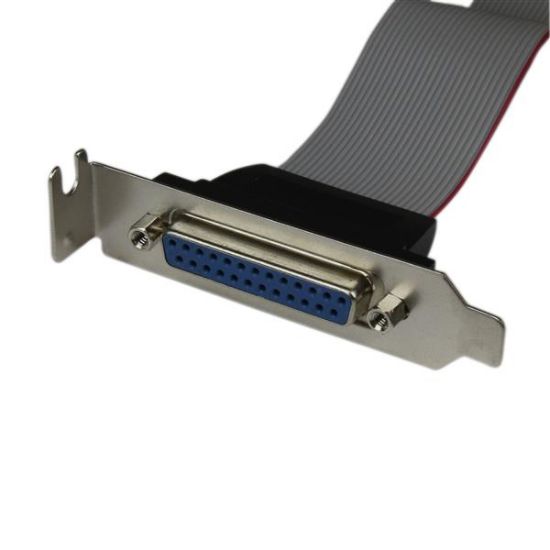 Image de StarTech.com Câble adaptateur de carte mère à faible encombrement avec port parallèle, 40 cm, avec support – DB25 (F) vers IDC26 (PLATE25F16LP)