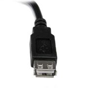 Image de StarTech.com Câble d'extension USB 2.0 de 15cm - Rallonge USB A vers A - M/F (USBEXTAA6IN)