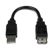 Image de StarTech.com Câble d'extension USB 2.0 de 15cm - Rallonge USB A vers A - M/F (USBEXTAA6IN)