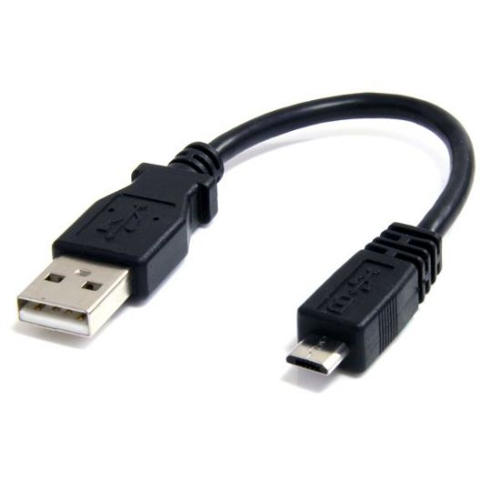 Image de StarTech.com Câble Micro USB 15 cm - A vers Micro B - USB 2.0 - Noir (UUSBHAUB6IN)