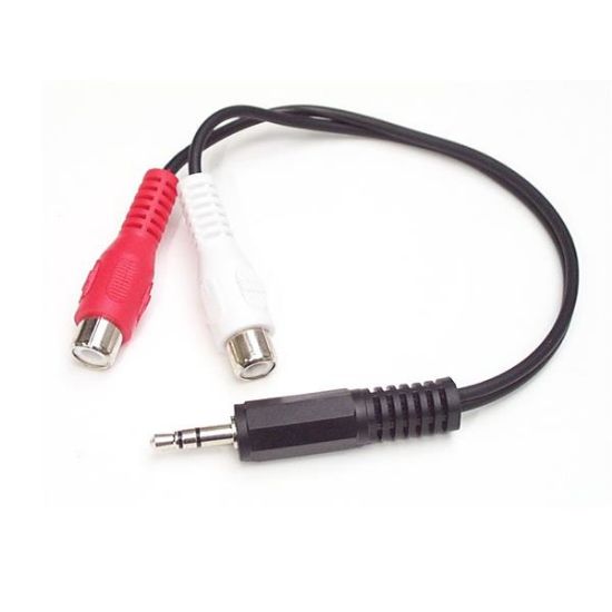 Image de StarTech.com Câble Adaptateur Audio Mini-Jack 3.5mm Mâle vers 2x RCA / Cinch Femelle - 15 cm (MUMFRCA)