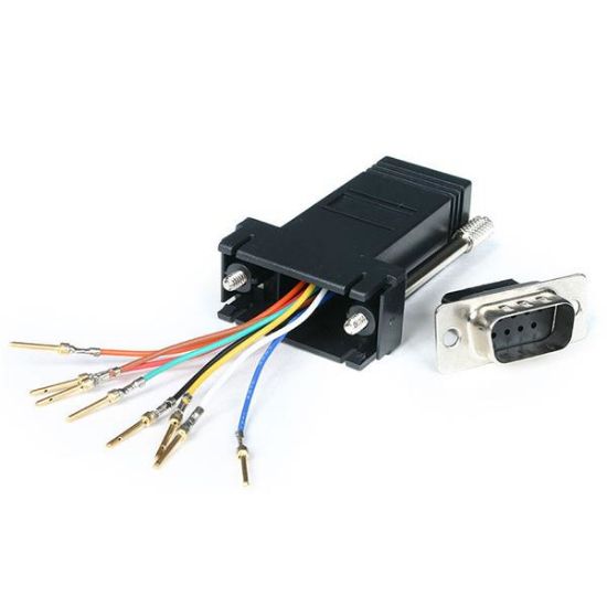 Image de StarTech.com Adapteur Modulaire DB9 Mâle vers RJ45 Femelle Noir - DB9 à RJ45 M/F (GC98MF)