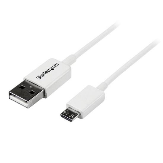 Image de StarTech.com Câble Micro USB 2 m - A vers Micro B - Blanc (USBPAUB2MW)