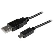 Image de StarTech.com Câble de charge /synchronisation mobile USB A vers Micro B slim de 1 m pour smartphone et tablette - M/M - Noir (USBAUB1MBK)