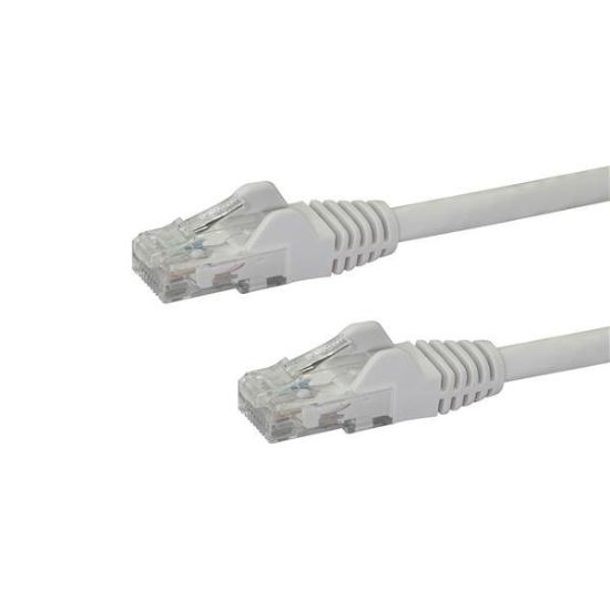 Image de StarTech.com Câble réseau Cat6 Gigabit UTP sans crochet de 1m - Cordon Ethernet RJ45 anti-accroc - M/M - Blanc (N6PATC1MWH)