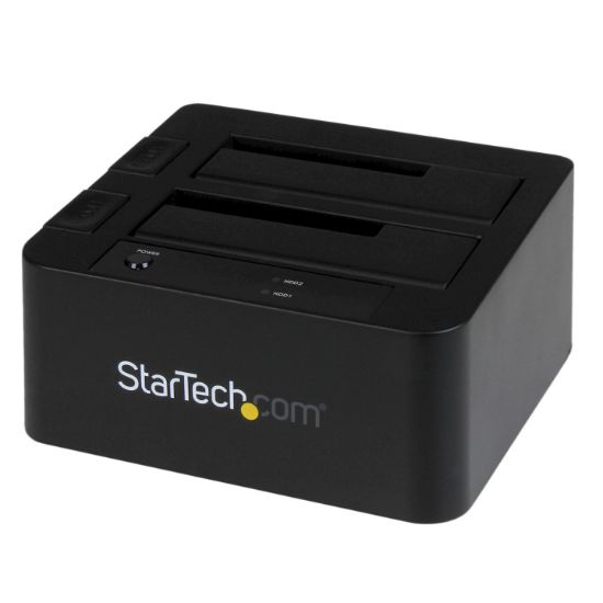 Image de StarTech.com Station d'accueil USB 3.0 / eSATA pour 2 disques durs SATA III de 2,5 / 3,5 - Dock HDD / SSD avec UASP (SDOCK2U33EB)