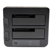 Image de StarTech.com Station d'accueil USB 3.0 / eSATA pour 2 disques durs SATA III de 2,5 / 3,5 - Dock HDD / SSD avec UASP (SDOCK2U33EB)