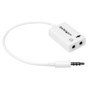 Image de StarTech.com Adaptateur pour casque avec prises pour écouteur et microphone séparées - Mini-Jack 3,5mm 1x (M) 2x (F) - Blanc (MUYHSMFFADW)