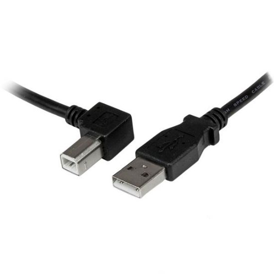 Image de StarTech.com Câble USB 2.0 A vers USB B Coudé à Gauche Mâle / Mâle pour imprimante - 2 m - Noir (USBAB2ML)