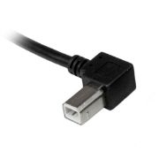Image de StarTech.com Câble USB 2.0 A vers USB B Coudé à Gauche Mâle / Mâle pour imprimante - 1 m - Noir (USBAB1ML)
