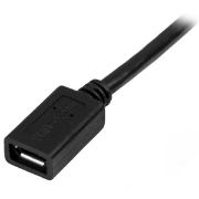 Image de StarTech.com Câble d'extension Micro USB de 50 cm - M/F - Noir (USBUBEXT50CM)