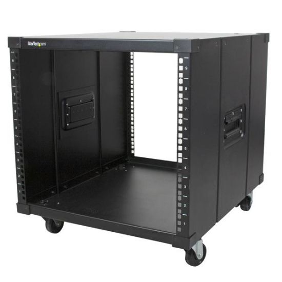 Image de StarTech.com Rack 9U à Châssis Ouvert avec Roulettes - Armoire Portable à 4 Montants et 23" de Profondeur pour Équipement Réseau, Données et Serveur 19" - Capacité de 99kg (RK960CP)