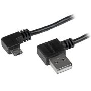 Image de StarTech.com Câble USB A vers Micro B de 1 m avec connecteurs coudés à angle droit - M/M - Noir (USB2AUB2RA1M)