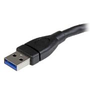 Image de StarTech.com Câble d'extension USB 3.0 de 15cm - Rallonge USB A vers A - M/F - Noir (USB3EXT6INBK)