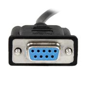 Image de StarTech.com Câble null modem série DB9 RS232 de 1m - Cordon série DB9 vers DB9 - F/F - Noir (SCNM9FF1MBK)