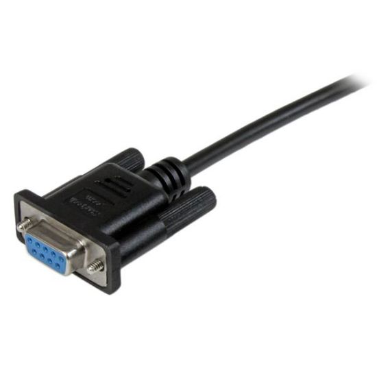 Image de StarTech.com Câble null modem série DB9 RS232 de 2m - Cordon série DB9 vers DB9 - F/F - Noir (SCNM9FF2MBK)