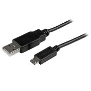 Image de StarTech.com Câble de charge / synchronisation mobile USB A vers Micro B slim de 15 cm pour smartphone et tablette - M/M - Noir (USBAUB15CMBK)