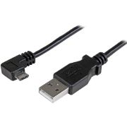 Image de StarTech.com Câble USB vers Micro USB coudé à angle droit de 50 cm - 0,25 mm² - M/M - Noir (USBAUB50CMRA)