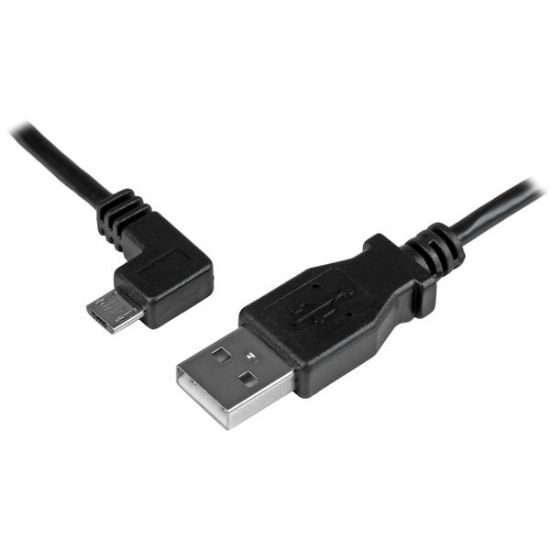 Image de StarTech.com Câble USB vers Micro USB coudé à angle gauche de 50 cm - 0,25 mm² - M/M - Noir (USBAUB50CMLA)
