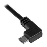 Image de StarTech.com Câble USB vers Micro USB coudé à angle gauche de 50 cm - 0,25 mm² - M/M - Noir (USBAUB50CMLA)