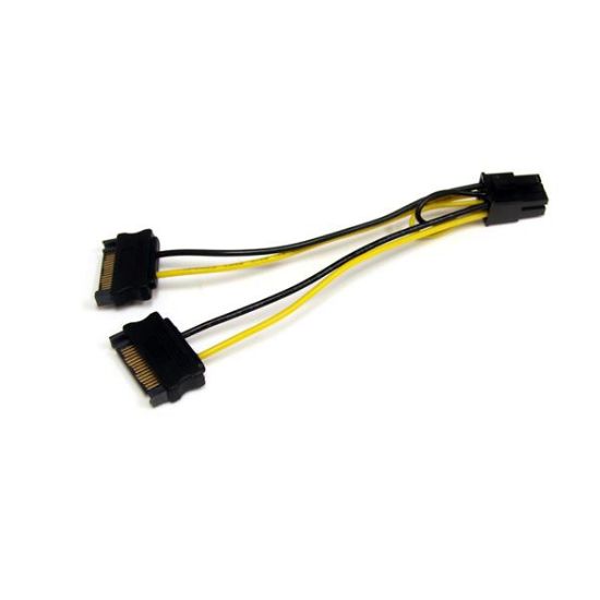 Image de StarTech.com Câble adaptateur d'alimentation SATA vers carte vidéo PCI Express 6 broches de 15 cm (SATPCIEXADAP)