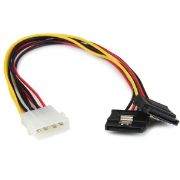 Image de StarTech.com Câble adaptateur d'alimentation interne LP4 (4 broches) - Mâle vers 2x SATA femelle - 30 cm (PYO2LP4LSATA)