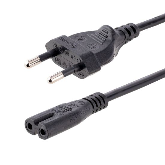 Image de StarTech.com Câble d'Alimentation pour Ordinateur Portable de 2m - Prise EU vers Connecteur C7, 2,5A 250WG, 18AWG - Câble d'Alimentation pour Imprimante - Cordon Alime ... (752E-2M-POWER-LEAD)