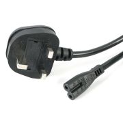 Image de StarTech.com Cordon d'alimentation bipolaire pour UK BS1363 vers C7 de 1m pour ordinateur portable - M/F - Noir (PXTNB2SUK1M)