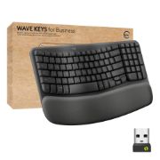 Image de Logitech Wave Keys clavier ergonomique sans fil avec repose-poignets rembourré (920-012328)