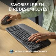 Image de Logitech Wave Keys clavier ergonomique sans fil avec repose-poignets rembourré (920-012328)