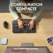 Image de Logitech Wave Keys clavier ergonomique sans fil avec repose-poignets rembourré (920-012328)