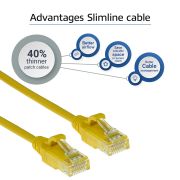 Image de ACT Gele 2 meter LSZH U/UTP CAT6 datacenter slimline patchkabel met RJ45 connectoren câble de réseau Jaune 2 m U/UTP (UTP) (DC9802)