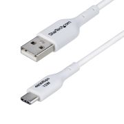 Image de StarTech.com Câble de Charge USB-A vers USB-C de 1m, Charge et Synchronisation, 3A, USB 2.0, Gaine TPE - Cordon de Charge USB Blanc (USB2AC1MNCWHE)