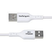 Image de StarTech.com Câble de Charge USB-A vers USB-C de 1m, Charge et Synchronisation, 3A, USB 2.0, Gaine TPE - Cordon de Charge USB Blanc (USB2AC1MNCWHE)