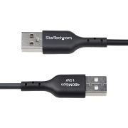 Image de StarTech.com Câble de Charge USB-A vers USB-C de 1m, Charge et Synchronisation, 3A, USB 2.0, Gaine TPE - Cordon de Charge USB Noir (USB2AC1MNC)