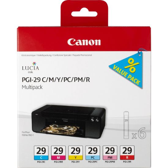 Image de Canon Multipack de 6 cartouches d'encre PGI-29 C/M/Y/PC/PM/R (4873B005)